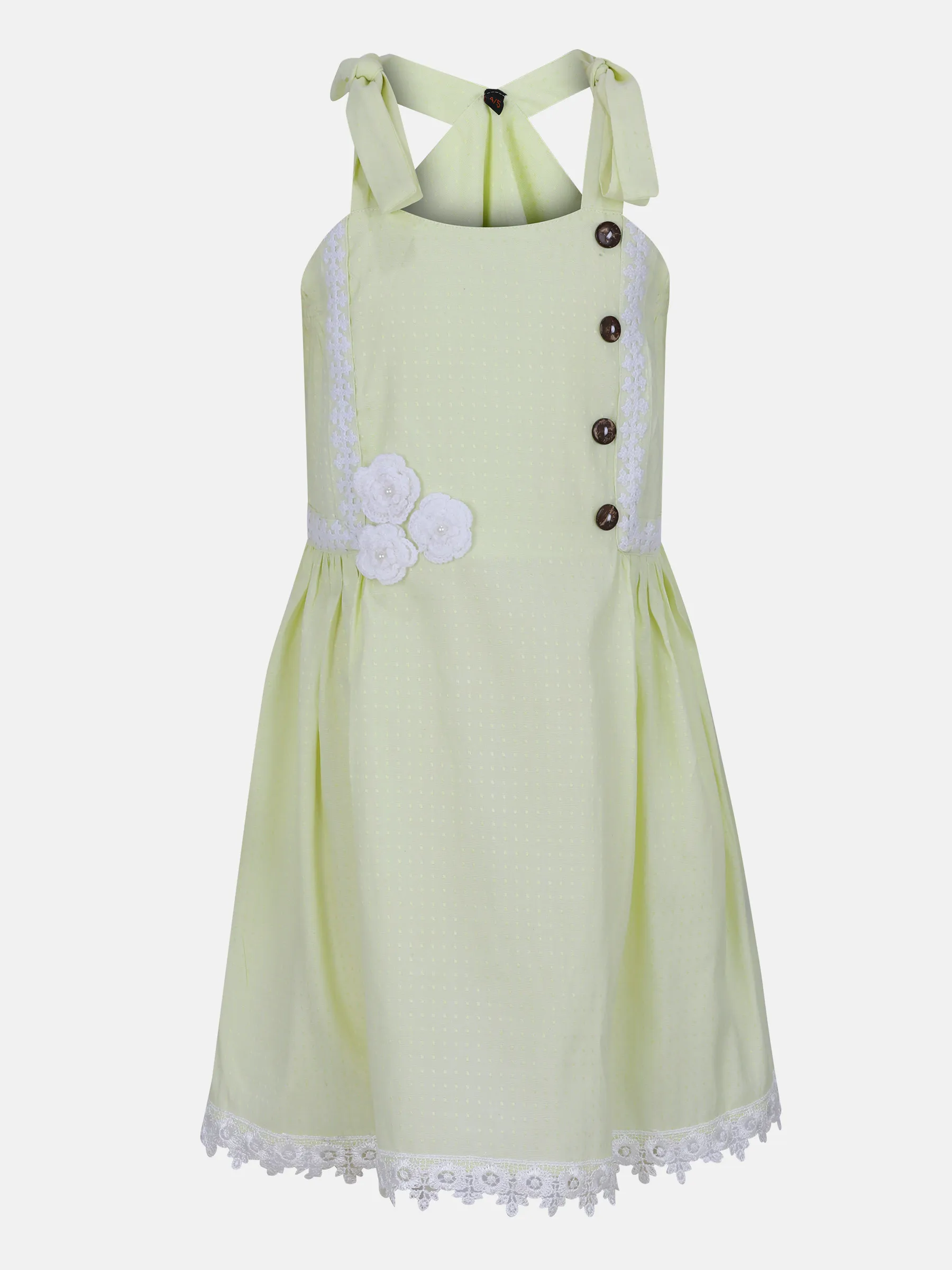 Green Embroidered Cotton Frock